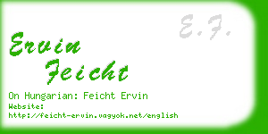 ervin feicht business card